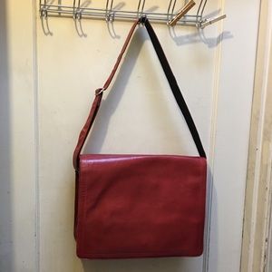 Red Leather Messenger Bag